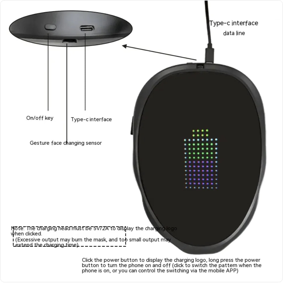 GlowBoi Smart Mask – App-Controlled LED Face Display