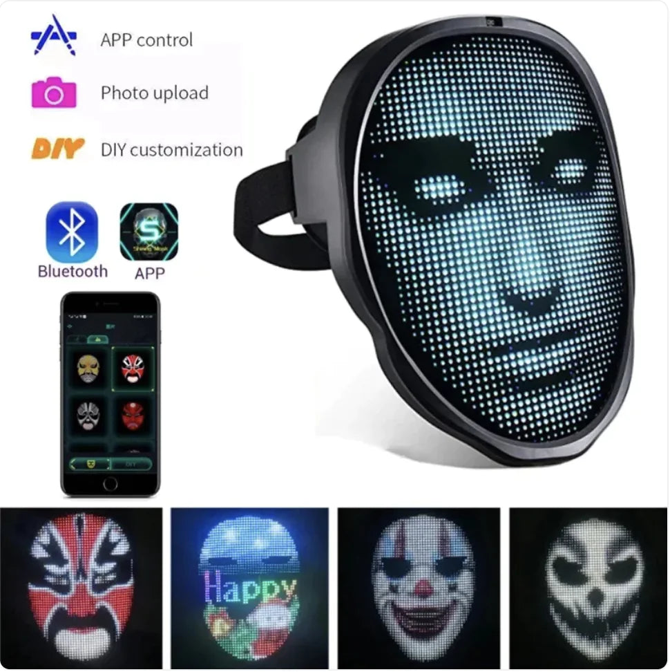 GlowBoi Smart Mask – App-Controlled LED Face Display