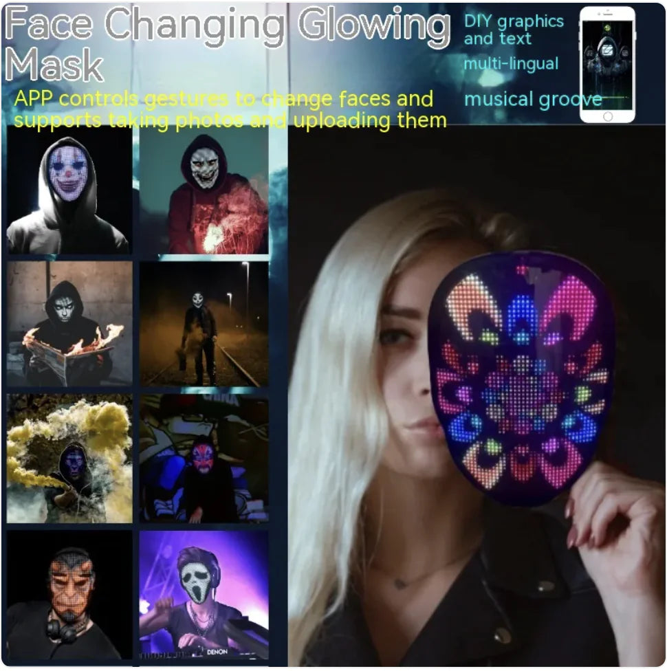 GlowBoi Smart Mask – App-Controlled LED Face Display